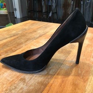 Rachel Zoe black zipper heels